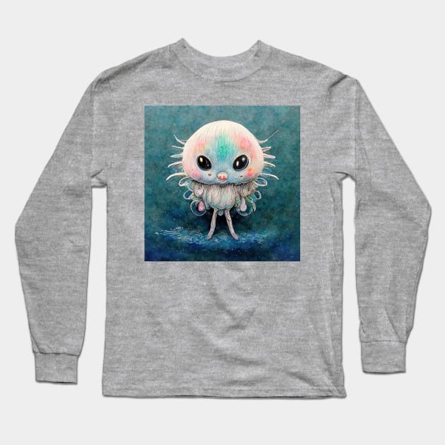 Cute sea monster - Jellyfish critter Long Sleeve T-Shirt by Fluffypunk